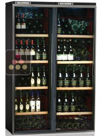 Combiné de 2 caves à vin mono-température de service ou de conservation à portes coulissantes CALICE