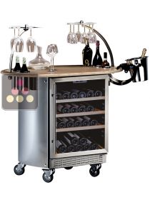 Bar mobile avec cave à vin mono-température de conservation ou de service CALICE