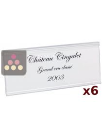 Lot de 6 Porte-étiquettes à clipper sur clayette pour gamme Tradition La SOMMELIERE