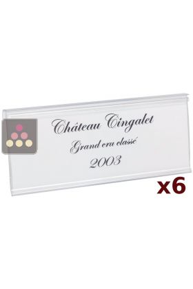 Lot de 6 Porte-étiquettes à clipper sur clayette pour gamme Tradition