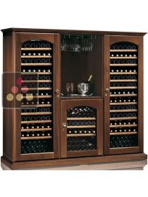 Combiné de 3 caves à vin Multi-Températures de service et de conservation + bar à vin CALICE