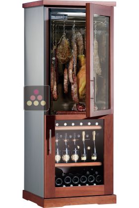 Combiné d'une cave à vin de service et d'une cave à charcuterie