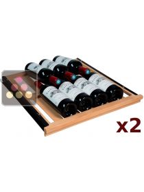 Lot de 2 Clayettes coulissantes en hêtre pour caves à vin Gamme Tradition La SOMMELIERE