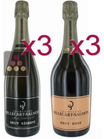 6 bouteilles de Champagne Billecart-Salmon : 3 Brut + 3 Rosé Sélection Vin