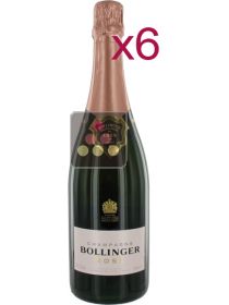 6 bouteilles de Champagne Bollinger Rosé Sous étui Sélection Vin