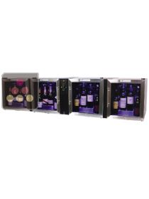 Combiné de 4 caves de service avec système de conservation de bouteilles ouvertes de vin LE VERRE DE VIN