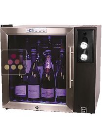 Combiné d'une cave de service avec système de conservation de bouteilles ouvertes de Champagne LE VERRE DE VIN