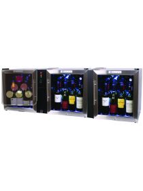 Combiné 3 caves de service + système de conservation bouteilles ouvertes de vin & Champagne LE VERRE DE VIN