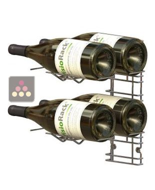 Support mural de 4 bouteilles de taille Magnum - Bouteilles horizontales VISIORACK