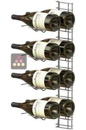 Support mural de 8 bouteilles de taille Magnum - Bouteilles horizontales