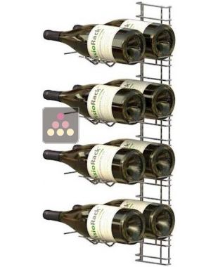 Support mural de 8 bouteilles de taille Magnum - Bouteilles horizontales VISIORACK