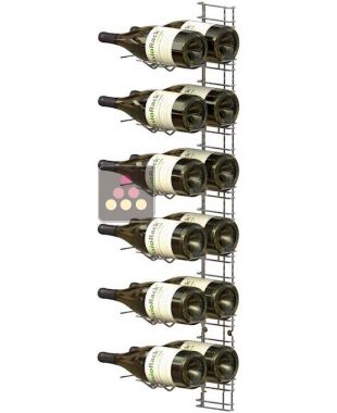 Support mural de 12 bouteilles de taille Magnum - Bouteilles horizontales VISIORACK
