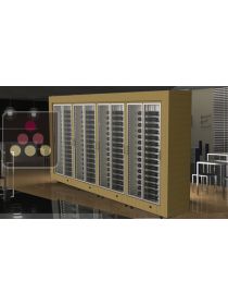 Combiné de 4 caves à vin multi-usages modulaires, en ilot CALICE DESIGN