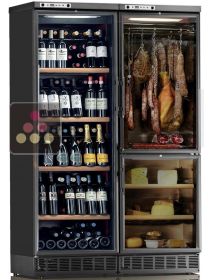 Combiné encastrable d'une cave à vin, d'une cave à fromages et d'une cave à charcuteries CALICE