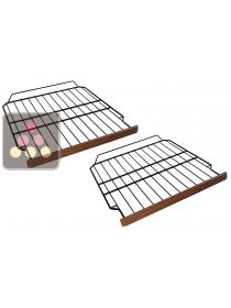 Lot de 2 clayettes de stockage en fil d'acier avec fronton bois pour cave ACI-CLI810 CLIMADIFF