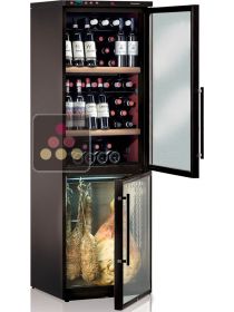 Combiné de cave à vin et cave à charcuterie jusqu'à 40Kg et 120 bouteilles CALICE