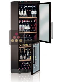 Combiné encastrable de 2 caves à vin mono-température de service ou de conservation CALICE