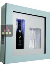 Cadre à Champagne Design et Silencieux mono-température pour 1 bouteille et 2 verres CALICE DESIGN
