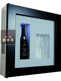Cadre à Champagne Design et Silencieux mono-température pour 1 bouteille et 2 verres CALICE DESIGN