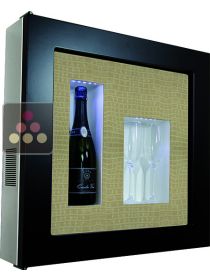 Cadre à Champagne Design et Silencieux mono-température pour 1 bouteille et 2 verres CALICE DESIGN