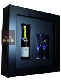 Cadre à Champagne Design et Silencieux mono-température pour 1 bouteille et 2 verres CALICE DESIGN