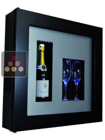 Cadre à Champagne Design et Silencieux mono-température pour 1 bouteille et 2 verres CALICE DESIGN