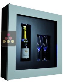 Cadre à Champagne Design et Silencieux mono-température pour 1 bouteille et 2 verres CALICE DESIGN