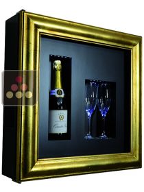 Cadre à Champagne Design et Silencieux mono-température pour 1 bouteille et 2 verres CALICE DESIGN