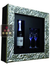Cadre à Champagne Design et Silencieux mono-température pour 1 bouteille et 2 verres CALICE DESIGN
