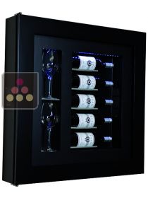 Cadre à vin Design et Silencieux mono-température pour 5 bouteilles et 2 verres CALICE DESIGN