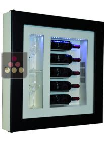 Cadre à vin Design et Silencieux mono-température pour 5 bouteilles et 2 verres CALICE DESIGN
