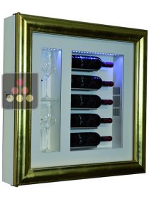 Cadre à vin Design et Silencieux mono-température pour 5 bouteilles et 2 verres CALICE DESIGN