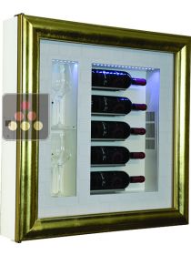 Cadre à vin Design et Silencieux mono-température pour 5 bouteilles et 2 verres CALICE DESIGN