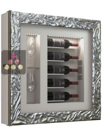 Cadre à vin Design et Silencieux mono-température pour 5 bouteilles et 2 verres CALICE DESIGN