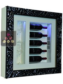 Cadre à vin Design et Silencieux mono-température pour 5 bouteilles et 2 verres CALICE DESIGN