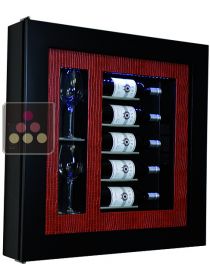 Cadre à vin Design et Silencieux mono-température pour 5 bouteilles et 2 verres CALICE DESIGN