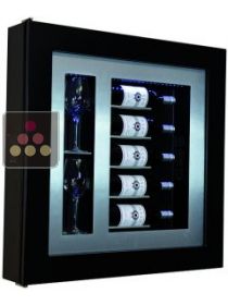 Cadre à vin Design et Silencieux mono-température pour 5 bouteilles et 2 verres CALICE DESIGN