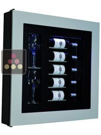 Cadre à vin Design et Silencieux mono-température pour 5 bouteilles et 2 verres CALICE DESIGN