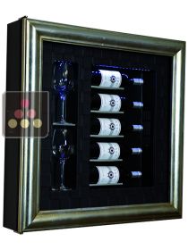 Cadre à vin Design et Silencieux mono-température pour 5 bouteilles et 2 verres CALICE DESIGN