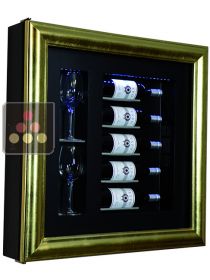 Cadre à vin Design et Silencieux mono-température pour 5 bouteilles et 2 verres CALICE DESIGN