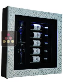 Cadre à vin Design et Silencieux mono-température pour 5 bouteilles et 2 verres CALICE DESIGN