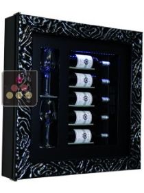 Cadre à vin Design et Silencieux mono-température pour 5 bouteilles et 2 verres CALICE DESIGN