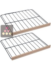 Lot de 2 clayettes de stockage en fil d'acier avec fronton bois CLIMADIFF