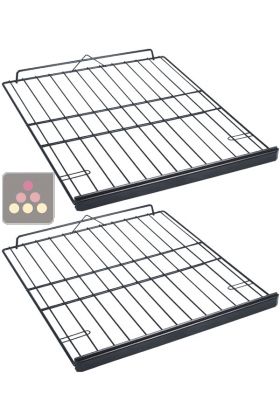 Lot de 2 clayettes de stockage en fil d'acier avec fronton bois 