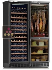 Combiné encastrable d'une cave à vin, d'une cave à fromages et d'une cave à charcuteries CALICE