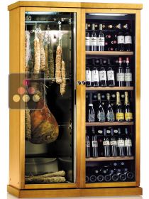 Combiné d'une Cave à Vin multi-températures et d'une Cave à Charcuterie mono-température CALICE