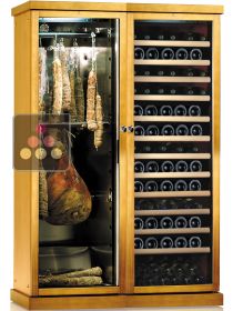Combiné d'une Cave à Vin multi-températures et d'une Cave à Charcuterie mono-température CALICE
