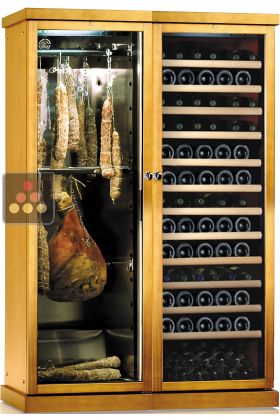 Combiné d'une Cave à Vin multi-températures et d'une Cave à Charcuterie mono-température