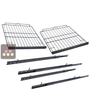Lot de 2 clayettes coulissantes en fil d'acier avec fronton bois CLIMADIFF