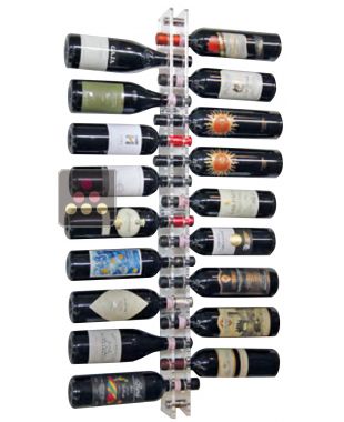 Porte-Bouteilles mural en plexiglas pour 18 bouteilles (LED optionnel) SOBRIO